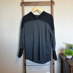 Men’s Puma, grey and black, hooded long sleeve, size xl